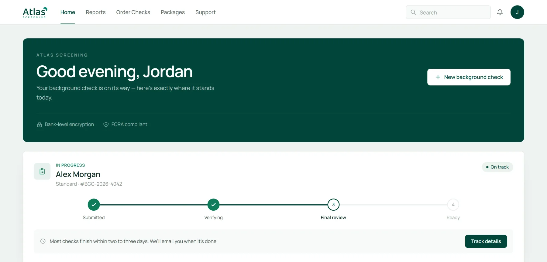 Atlas Screening MVR status dashboard